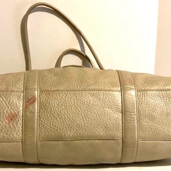 Cole haan Taupe pebbled Leather satchel Bag - Picture 6 of 11
